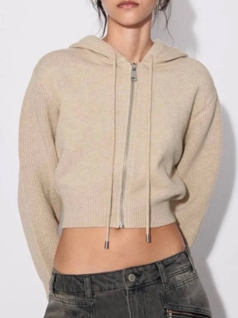 Zara Hoodie | Medium | Beige